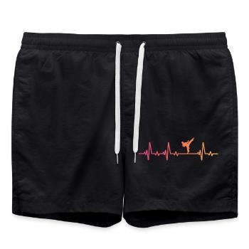 Taekwondo Sonnenuntergang Taekwondo Herzschlag - Badeshorts - Schwarz - Vorne - AI Model Male 185 light (185cm)