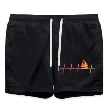 voile sunset battement de coeur bateau à voile - Short de bain - noir - Devant - AI Model Male 185 light (185cm)
