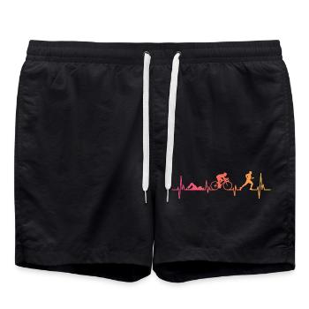 Triathlon Sunset Heartbeat Triathlet - Badeshorts - Schwarz - Vorne - AI Model Male 185 light (185cm)