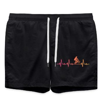 BMX Bike Sunset BMX Rider's Heartbeat - Badeshorts - Schwarz - Vorne - AI Model Male 185 light (185cm)
