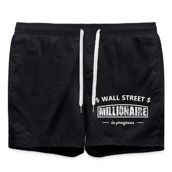 Wall Street Millionaire in Progress - Badeshorts - Schwarz - Vorne - AI Model Male 185 light (185cm)