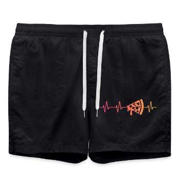 Pizza Sunset Heartbeat of Pizza - Swim Trunks - black - Front - AI Model Male 185 light (185cm)