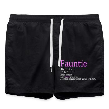 Fauntie Definition Spaßige Tante Weihnachtskleidung - Badeshorts - Schwarz - Vorne - AI Model Male 185 light (185cm)