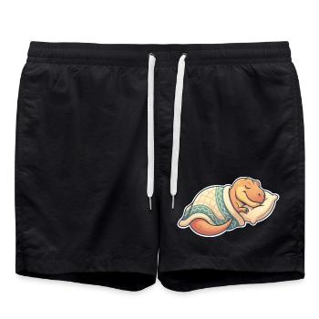 Sleeping Dinosaur - Swim Trunks - black - Front - AI Model Male 185 light (185cm)