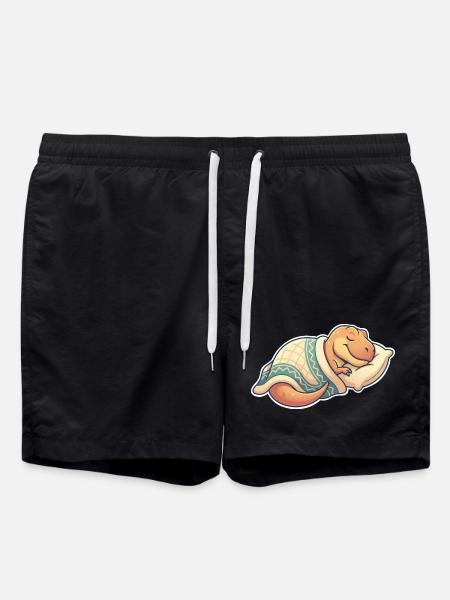 Sleeping Dinosaur - Swim Trunks - black