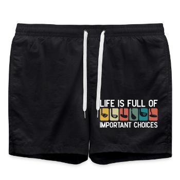 Life Is Full Of Important Choices - Swim Trunks - black - Front - AI Model Male 185 light (185cm)
