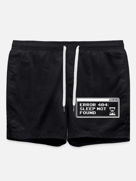 404 Sleep Not Found Pixel - Swim Trunks - black
