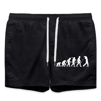 Golf Evolution for Men and Boys Retro Golfers - Swim Trunks - black - Front - AI Model Male 185 light (185cm)