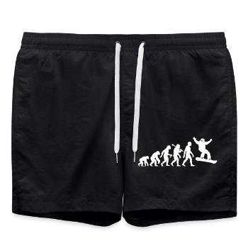 Snowboarder Evolution for snowboard fun - Swim Trunks - black - Front - AI Model Male 185 light (185cm)