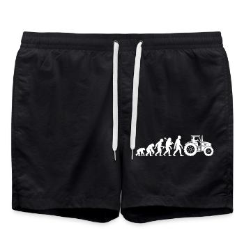 Tractor Tractor Evolution Farmer Farmer Retro - Swim Trunks - black - Front - AI Model Male 185 light (185cm)