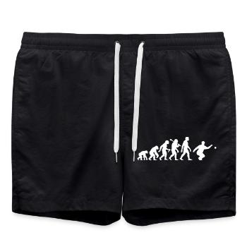 Bocce and Petanque Player Evolution Graphic - Swim Trunks - black - Front - AI Model Male 185 light (185cm)