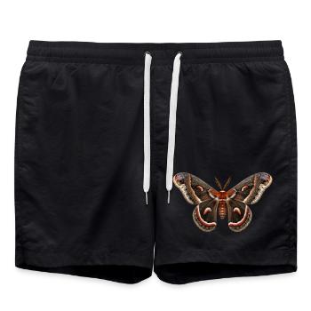 Cecropia Moth Hyalophora cecropia - Swim Trunks - black - Front - AI Model Male 185 light (185cm)