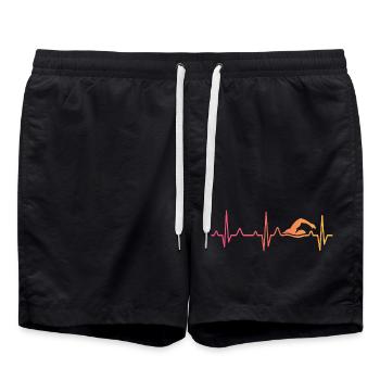 Nageur Sunset battement de coeur de natation - Short de bain - noir - Devant - AI Model Male 185 light (185cm)
