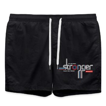 Stronger Than You Think Typography - Swim Trunks - black - Front - AI Model Male 185 light (185cm)