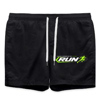 Neon Run Logo Sprint Look - Swim Trunks - black - Front - AI Model Male 185 light (185cm)