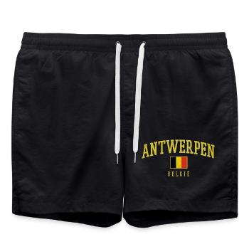 Antwerpen Belgien - Badeshorts - Schwarz - Vorne - AI Model Male 185 light (185cm)