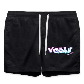 Vegan 4 Life Graffiti Cotton Candy Unicorn  - Badeshorts - Schwarz - Vorne - AI Model Male 185 light (185cm)