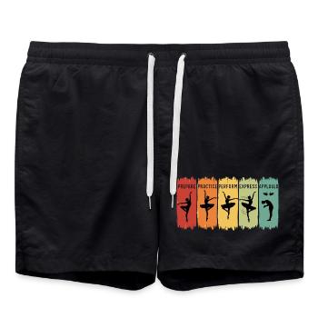 Retro-Balletttänzer üben auftreten Applaus - Badeshorts - Schwarz - Vorne - AI Model Male 185 light (185cm)