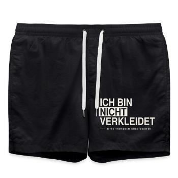 Ich bin nicht verkleidet — bitte trotzdem Süßigkei - Badeshorts - Schwarz - Vorne - AI Model Male 185 light (185cm)