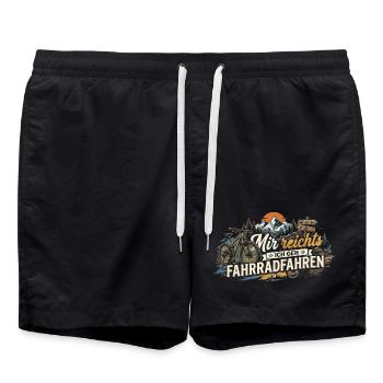 Mir Reichts Ich GEH Fahrradfahren - Badeshorts - Schwarz - Vorne - AI Model Male 185 light (185cm)