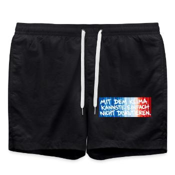 Klimastreifen - Badeshorts - Schwarz - Vorne - AI Model Male 185 light (185cm)