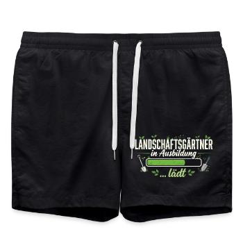Landschaftsgärtner in Ausbildung ..... lädt - Badeshorts - Schwarz - Vorne - AI Model Male 185 light (185cm)