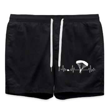 Fallschirmspringen Herzschlag Fallschirm Sport - Badeshorts - Schwarz - Vorne - AI Model Male 185 light (185cm)