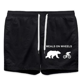 Mahlzeiten auf Rädern - Badeshorts - Schwarz - Vorne - AI Model Male 185 light (185cm)