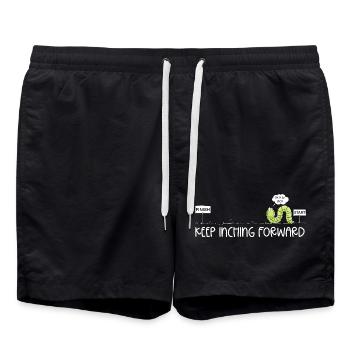 Keep Inching Forward Wurm Motivation Inchworm Humo - Badeshorts - Schwarz - Vorne - AI Model Male 185 light (185cm)