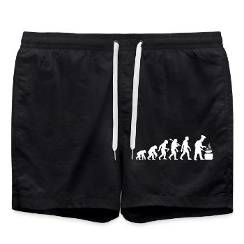 Koch Evolution Für Chefkoch Köchin Chef - Badeshorts - Schwarz - Vorne - AI Model Male 185 light (185cm)