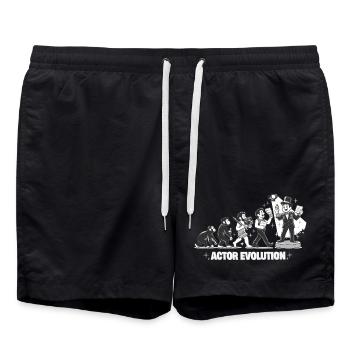 Actor Evolution: Vom Affen zum Schauspieler - Badeshorts - Schwarz - Vorne - AI Model Male 185 light (185cm)