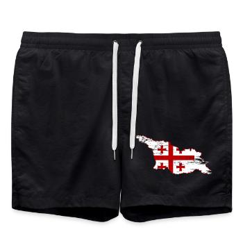 Georgien Landkarte used - Badeshorts - Schwarz - Vorne - AI Model Male 185 light (185cm)