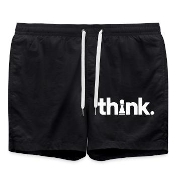 Schach Think - Badeshorts - Schwarz - Vorne - AI Model Male 185 light (185cm)