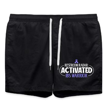 Reizdarm Humor - WC Radar aktiv - Badeshorts - Schwarz - Vorne - AI Model Male 185 light (185cm)