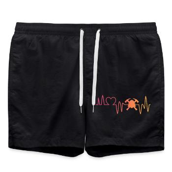 Feuerwehrmann Feuerwehr Herzschlag - Badeshorts - Schwarz - Vorne - AI Model Male 185 light (185cm)