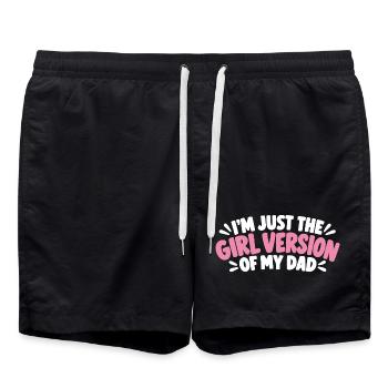 Stolzer Papa Tochter Geschenkidee - Badeshorts - Schwarz - Vorne - AI Model Male 185 light (185cm)