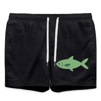 Fisch Design Geschenkidee Tierfreunde - Badeshorts - Schwarz - Vorne - AI Model Male 185 light (185cm)