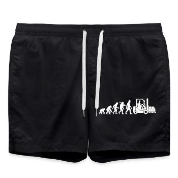 Gabelstapler Evolution Staplerfahrer Und Lagerist - Badeshorts - Schwarz - Vorne - AI Model Male 185 light (185cm)