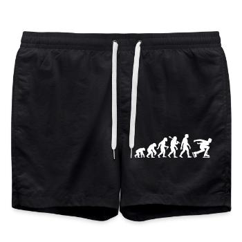 Eisschnellauf Evolution mit Eisschnellläufer - Badeshorts - Schwarz - Vorne - AI Model Male 185 light (185cm)
