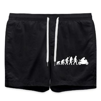 Motorrad Evolution Motorradfahrer lustiger Biker - Badeshorts - Schwarz - Vorne - AI Model Male 185 light (185cm)