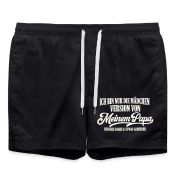 Mädchen Version Von Meinem Papa - Badeshorts - Schwarz - Vorne - AI Model Male 185 light (185cm)