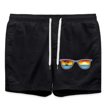 Sonnenbrille und Paradies - Badeshorts - Schwarz - Vorne - AI Model Male 185 light (185cm)