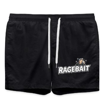 Ragebait – Das Internet zur Weißglut bringen - Badeshorts - Schwarz - Vorne - AI Model Male 185 light (185cm)