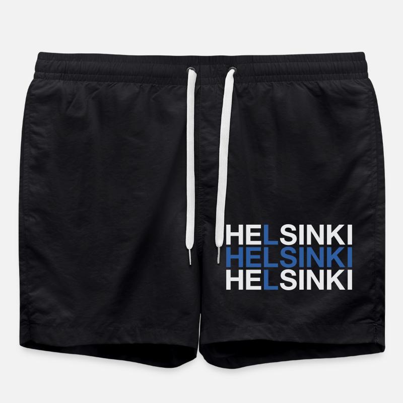 HELSINKI Suomi Finlande Finlande Drapeau - Short de bain - noir