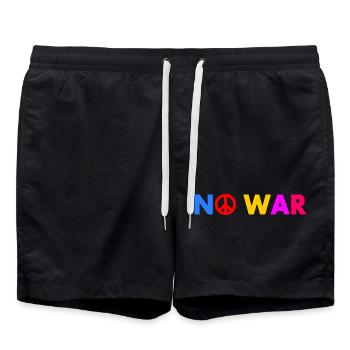 No war - Swim Trunks - black - Front - AI Model Male 185 light (185cm)