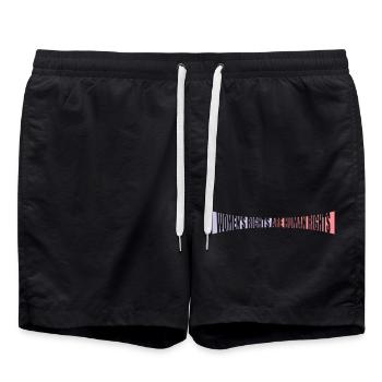 womens rights Feminist Zitat - Badeshorts - Schwarz - Vorne - AI Model Male 185 light (185cm)