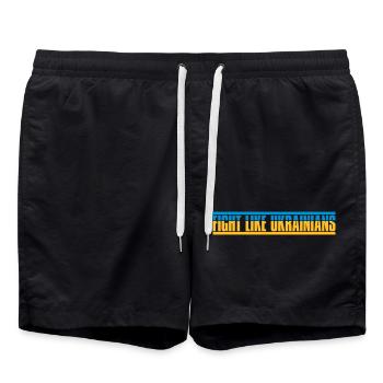se battre comme citation des ukrainiens - Short de bain - noir - Devant - AI Model Male 185 light (185cm)