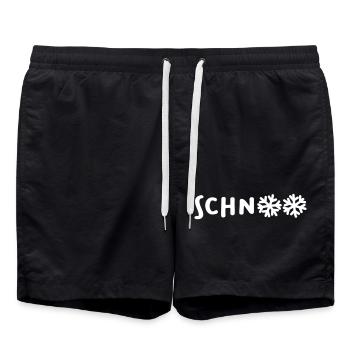 Schnee coole Quotes Winter Skiurlaub Alpen Xmas - Badeshorts - Schwarz - Vorne - AI Model Male 185 light (185cm)
