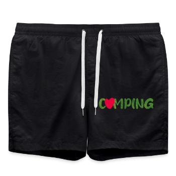 Camping Lawn Heart Caravan Van Life Motorhome Fan - Swim Trunks - black - Front - AI Model Male 185 light (185cm)
