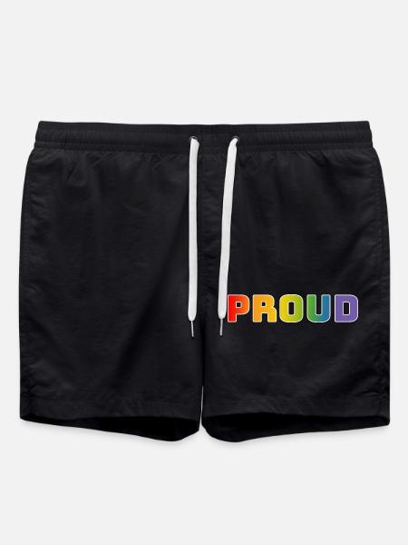 Rainbow proud white - Swim Trunks - black